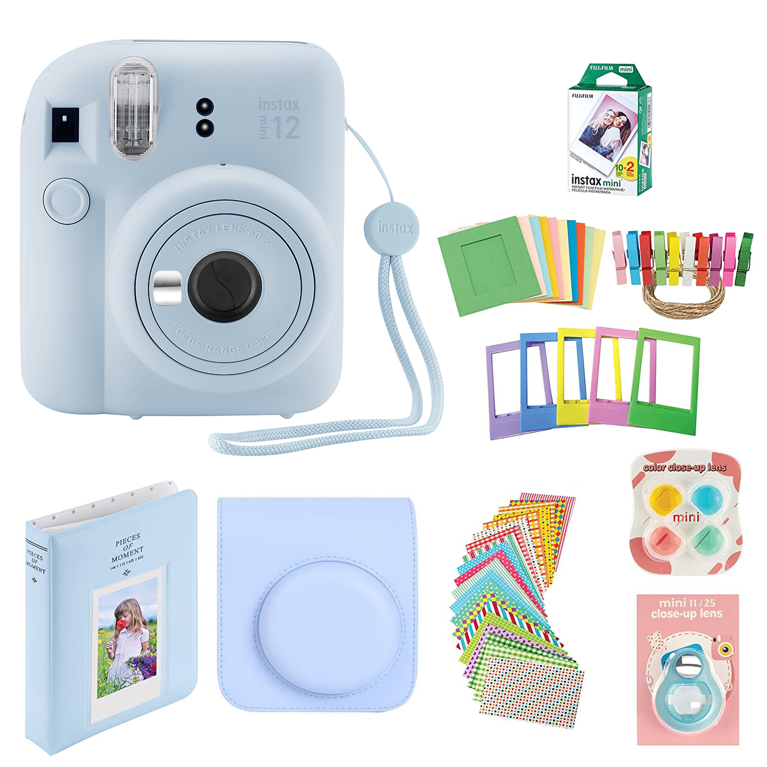 Fujifilm Instax Mini 12 Instant Camera + Instant Film + 1 Year Protection  Pack 74101208214
