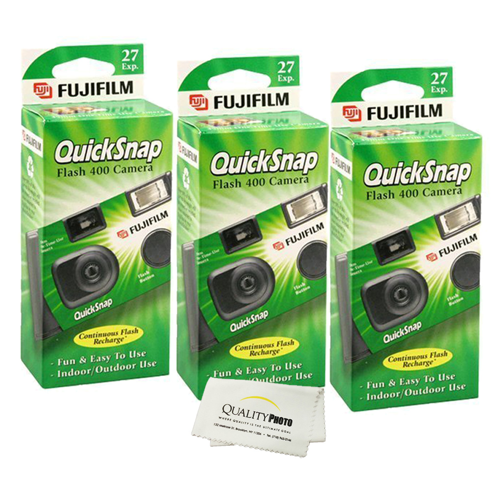 Fujifilm QuickSnap Flash 400 Disposable 35mm Camera (3 Pack)Bluebox